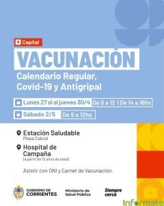 Se recomienda completar el calendario de vacunación y antigripal para grupos de riesgo